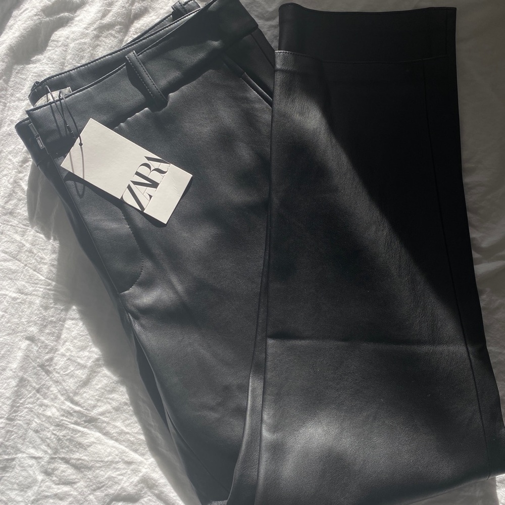 Black Zara Faux Leather Pants